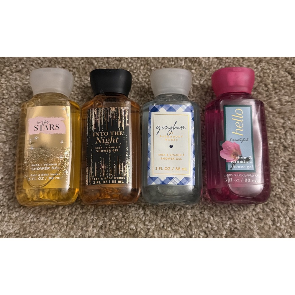 Bath And Body Works Set Of 4 Travel Size Shower Gels Gingham Hello‎ Beautiful